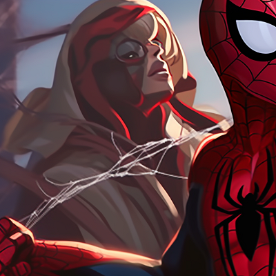 Image For Post | Spiderman and Gwen, dynamic poses and energetic lines, swinging through the city. spiderman and gwen matching pfp pfp for discord. - [matching spiderman pfp, aesthetic matching pfp ideas](https://hero.page/pfp/matching-spiderman-pfp-aesthetic-matching-pfp-ideas)