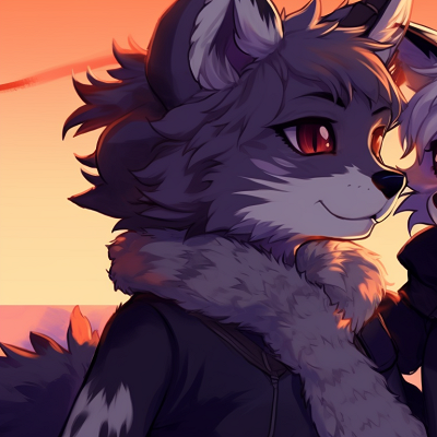 Image For Post | Two furry characters against a setting sun, palette of sizzling oranges and reds, leisurely poses. animated furry matching pfp pfp for discord. - [furry matching pfp, aesthetic matching pfp ideas](https://hero.page/pfp/furry-matching-pfp-aesthetic-matching-pfp-ideas)