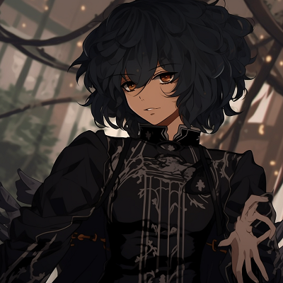 Image For Post | Anime character with a black lace detail, showing a mix of gothic style and traditional anime design. elegant black pfp anime pfp for discord. - [Black PFP Anime Collections](https://hero.page/pfp/black-pfp-anime-collections)