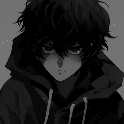 Image For Post | Monochrome anime character, crisp lines and subtle gradations. aesthetic black pfp anime pfp for discord. - [Black PFP Anime Collections](https://hero.page/pfp/black-pfp-anime-collections)