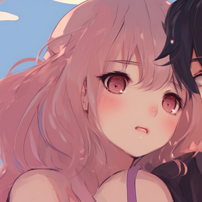 Image For Post | Two characters enveloped in dreamy clouds, pastel palette and serene expressions. cool couple matching pfp pfp for discord. - [couple matching pfp, aesthetic matching pfp ideas](https://hero.page/pfp/couple-matching-pfp-aesthetic-matching-pfp-ideas)