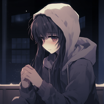 Image For Post | A distressed female character, elaborate hair designs and fading colors. variety of sad anime pfp pfp for discord. - [anime pfp sad Series](https://hero.page/pfp/anime-pfp-sad-series)