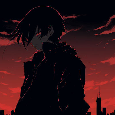 Image For Post | Profile shot of a character against a red sky, balance between darkness and vibrant hues. diverse selection of anime pfp dark aesthetic pfp for discord. - [anime pfp dark aesthetic Collection](https://hero.page/pfp/anime-pfp-dark-aesthetic-collection)