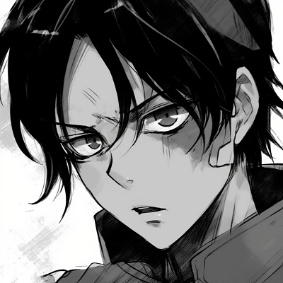 Image For Post | Levi Ackerman from Attack on Titan, monochrome color palette and intense stare. manga anime pfp for boys pfp for discord. - [Manga Anime PFP](https://hero.page/pfp/manga-anime-pfp)