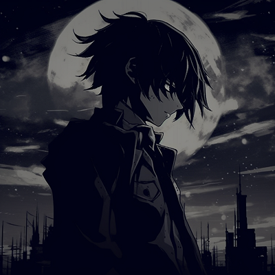 Image For Post | Anime character set against a night scenery, with the moonlight casting a harsh contrast against his figure, highlighting each detail. darkness anime pfp characters pfp for discord. - [Darkness Anime PFP Collection](https://hero.page/pfp/darkness-anime-pfp-collection)