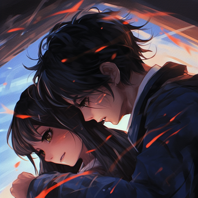 Image For Post Intense Battle Couple - dramatic scenes couple anime matching pfp