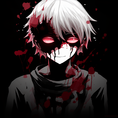 Image For Post | Kaneki during his ghoul transformation, dynamic composition and emphasize on the red-eye. scary anime pfp for boys pfp for discord. - [Scary Anime PFP Collection](https://hero.page/pfp/scary-anime-pfp-collection)