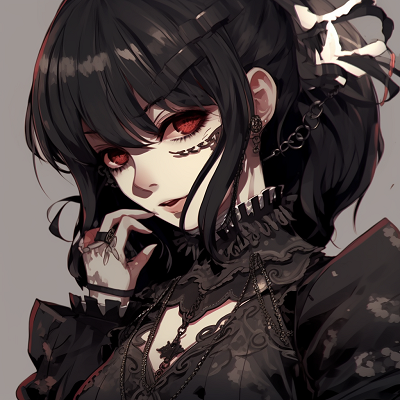 Image For Post | Goth inspired anime girl with Victorian dress elements, intricate detailing and shading techniques. preparing goth anime girl pfp pfp for discord. - [Goth Anime Girl PFP](https://hero.page/pfp/goth-anime-girl-pfp)