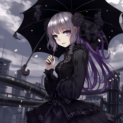Image For Post | Close-up of a Gothic anime character, porcelain skin tone contrasting with her dark clothing and emphasis on lace details. enthralling gothic anime pfp - [Gothic Anime PFP Gallery](https://hero.page/pfp/gothic-anime-pfp-gallery)