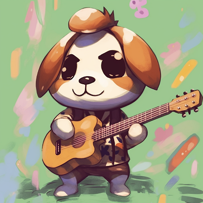 Image For Post | KK Slider playing his guitar, bold outlines and warm colors. animal crossing pfp latest version - [animal crossing pfp art](https://hero.page/pfp/animal-crossing-pfp-art)