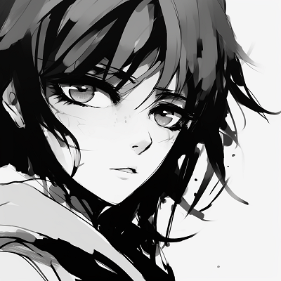 Image For Post | A single character in black and white, emphasis on intricate facial features. unique anime black and white pfp - [anime black and white pfp collection](https://hero.page/pfp/anime-black-and-white-pfp-collection)
