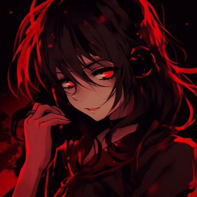 Image For Post | Anime character under the glow of a red moon, romantic feel with somber dark colors. animated red anime pfp - [Red Anime PFP Compilation](https://hero.page/pfp/red-anime-pfp-compilation)