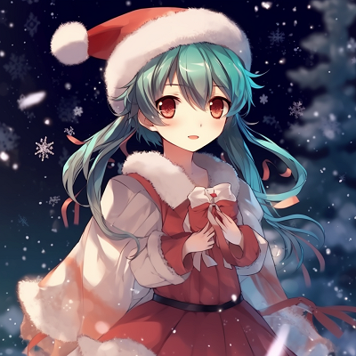 Image For Post | A close-up shot of Miku's face, highlighting her blue eyes and Christmas hat, with detailed shading. christmas anime pfp - [anime christmas pfp optimized space](https://hero.page/pfp/anime-christmas-pfp-optimized-space)