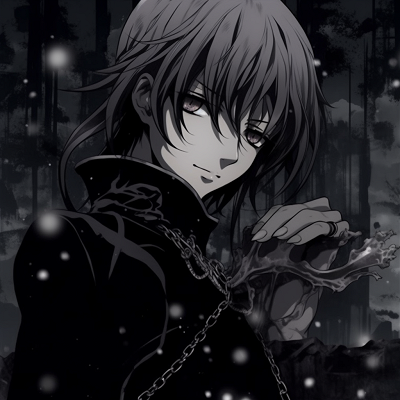 Image For Post | Profile shot of Kaname from Vampire Knight showing the high contrast between the character and the dark background. gothic aesthetics in anime pfp - [Goth Anime PFP Gallery](https://hero.page/pfp/goth-anime-pfp-gallery)