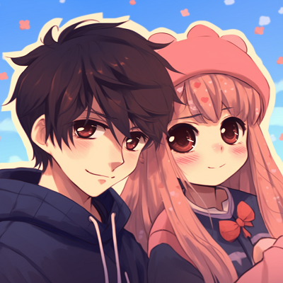 Image For Post | Sweet-loving anime couple, playful expressions and soft contours. unforgettable looking: cute matching anime pfp for engaged couples - [Boosted Selection of Matching Anime PFP for Couples](https://hero.page/pfp/boosted-selection-of-matching-anime-pfp-for-couples)