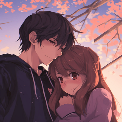 Image For Post | Close-up of anime couple, emphasizing their intimate moment with delicate line work and light hues. aesthetic desires: matching anime pfp for visual couples - [Boosted Selection of Matching Anime PFP for Couples](https://hero.page/pfp/boosted-selection-of-matching-anime-pfp-for-couples)