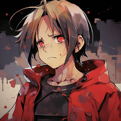 Image For Post | Edward in a determined pose, detailed automail arm and vivid red coat. good anime pfp styles - [Good Anime PFP Selection](https://hero.page/pfp/good-anime-pfp-selection)
