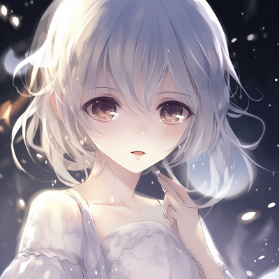 Image For Post | Ghostly anime girl with white hair, delicate shading and mysterious theme. aesthetic white anime pfp - [White Anime PFP](https://hero.page/pfp/white-anime-pfp)