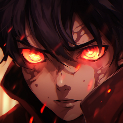 Image For Post | Image with texture emphasis of an anime boy's eye showing fiery sparkles, with vibrant color gradients. unique anime eyes pfp boy drawings - [Anime Eyes PFP Mastery](https://hero.page/pfp/anime-eyes-pfp-mastery)