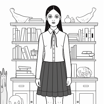 Image For Post Wednesday Addams in Her Classic Dress - Wallpaper