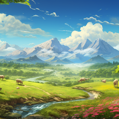 Image For Post | Classic art wallpaper showing a detailed landscape; depicting life harmoniously co-existing with nature. desktop, phone, HD & HQ free wallpaper, free to download - [Art Style Wallpaper ](https://hero.page/wallpapers/art-style-wallpaper-4k-hd-colorful-modern-classic)