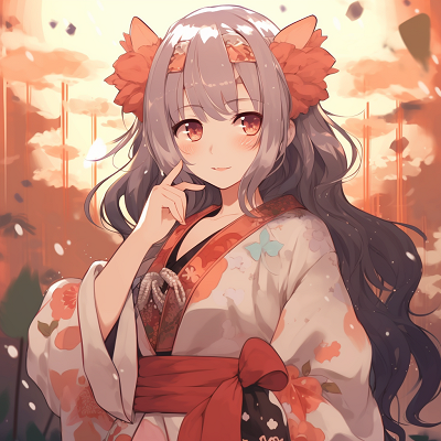 Image For Post | Anime girl wearing a detailed kimono, laying emphasis on Japanese traditional clothing. exchange your cute anime girl pfp anime pfp - [Cute Anime Girl pfp Central](https://hero.page/pfp/cute-anime-girl-pfp-central)