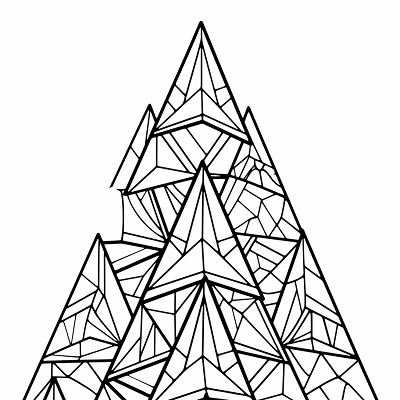 Image For Post Geometric Christmas Tree Abstract Design - Printable Coloring Page
