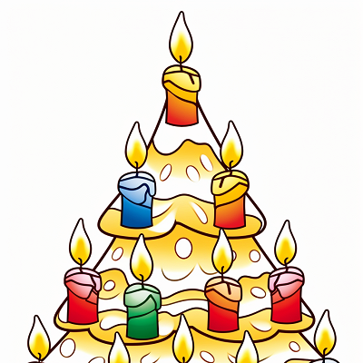 Image For Post Glowing Christmas Tree with Candle Decorations - Printable Coloring Page