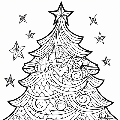 Image For Post Conventional Christmas Tree Art - Printable Coloring Page
