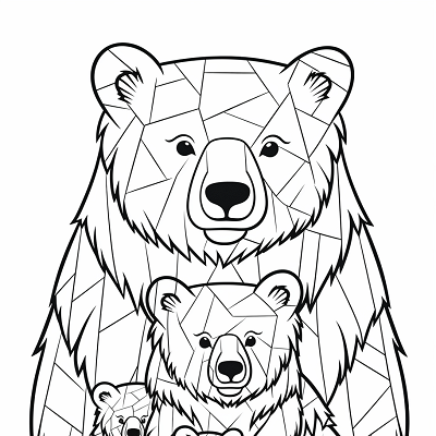 Image For Post Mother and Cub Leisure Time - Printable Coloring Page