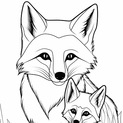 Image For Post Fox Family Frolic - Printable Coloring Page