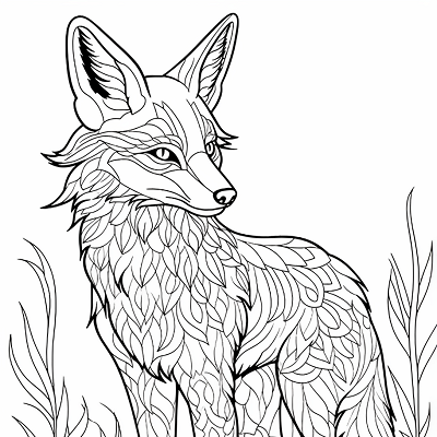 Image For Post Artistic Fox Expressive Patterns - Printable Coloring Page