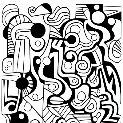Image For Post Abstract Art of Swirling Forms - Printable Coloring Page