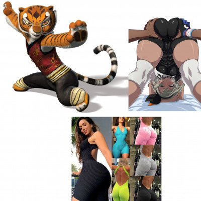 Image For Post | Requesting Master Tigress getting her ass groped like in the image on the top-right, while wearing the outfit on the bottom. Flat or Titty Monster