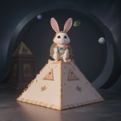 Image For Post Anime, rabbit, pyramid, turtle, space, confusion, HD, 4K, AI Generated Art