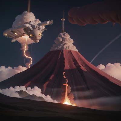 Image For Post Anime, alien, storm, farmer, volcano, space station, HD, 4K, AI Generated Art
