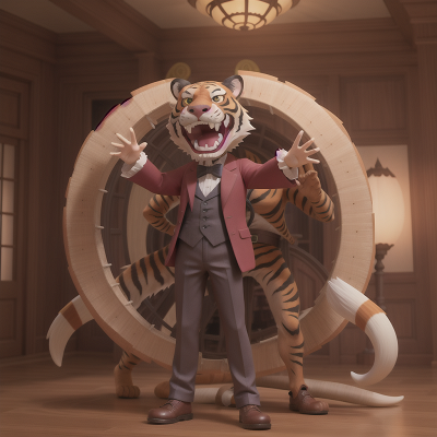 Image For Post Anime, haunted mansion, holodeck, time machine, laughter, sabertooth tiger, HD, 4K, AI Generated Art