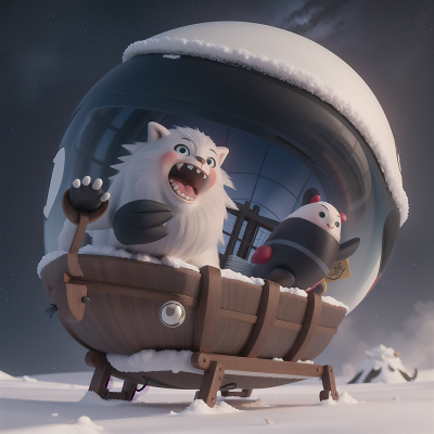 Image For Post Anime, sled, space, whale, yeti, zebra, HD, 4K, AI Generated Art