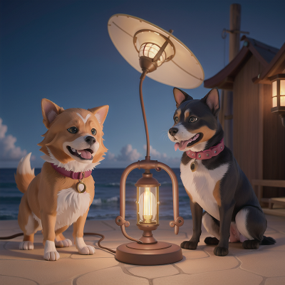 Image For Post Anime, villain, ocean, dog, wind, lamp, HD, 4K, AI Generated Art