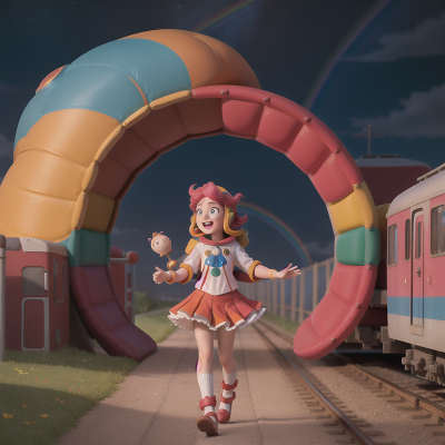 Image For Post Anime, circus, magic portal, astronaut, train, rainbow, HD, 4K, AI Generated Art