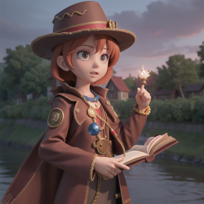 Image For Post Anime, river, carnival, cursed amulet, police officer, spell book, HD, 4K, AI Generated Art