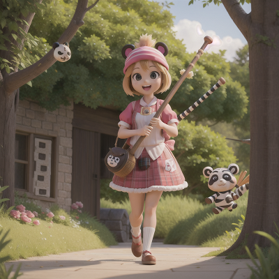 Image For Post Anime, zebra, bakery, panda, fairy dust, bagpipes, HD, 4K, AI Generated Art