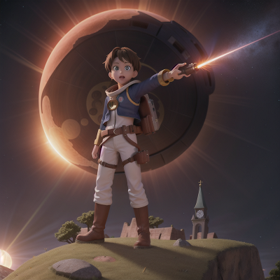 Image For Post Anime, treasure, laser gun, space, solar eclipse, cathedral, HD, 4K, AI Generated Art