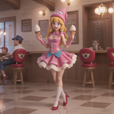 Image For Post Anime, ice cream parlor, dancing, superhero, confusion, wizard's hat, HD, 4K, AI Generated Art