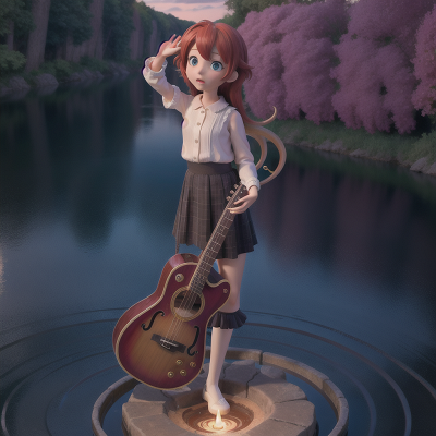 Image For Post Anime, river, wormhole, confusion, musician, angel, HD, 4K, AI Generated Art