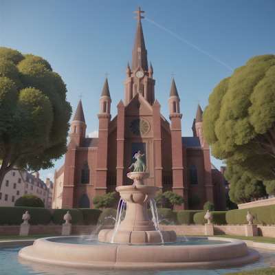 Image For Post Anime, cathedral, balloon, fountain, ocean, car, HD, 4K, AI Generated Art
