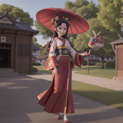 Image For Post Anime, school, geisha, market, wizard, helicopter, HD, 4K, AI Generated Art