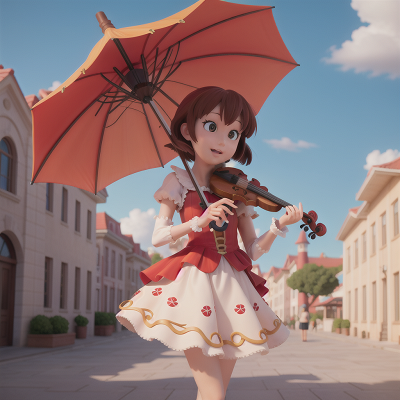 Image For Post Anime, umbrella, violin, museum, wind, carnival, HD, 4K, AI Generated Art