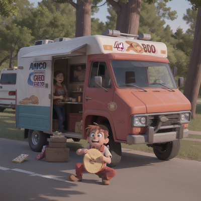 Image For Post Anime, taco truck, bigfoot, crying, car, musician, HD, 4K, AI Generated Art