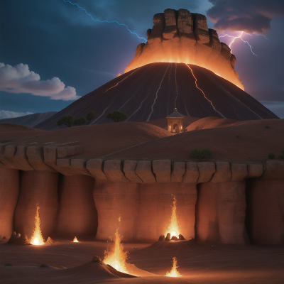 Image For Post Anime, gladiator, thunder, alien, wild west town, volcanic eruption, HD, 4K, AI Generated Art